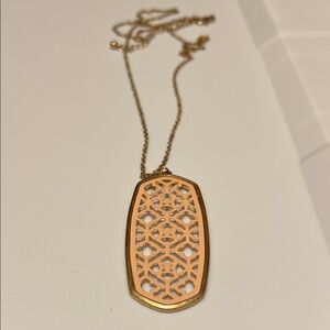 Gold and Pink Pendant Necklace